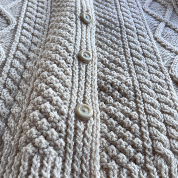 Vintage Irish Aran Cardigan | Kennedy of Ardara | Hand Knit Wool Fisherman - Picture 14 of 15